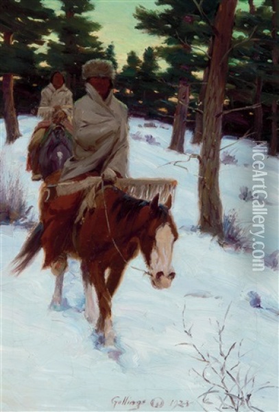Winter Oil Painting - Elling William Gollings