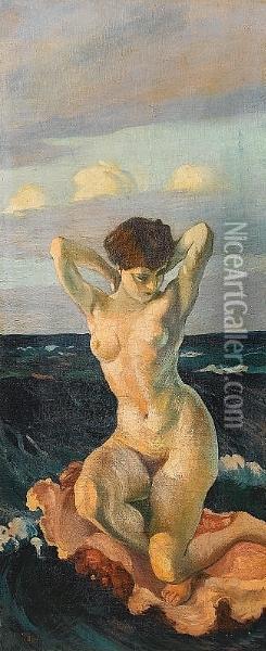 Nascita Di Venere Oil Painting - Ettore Tito