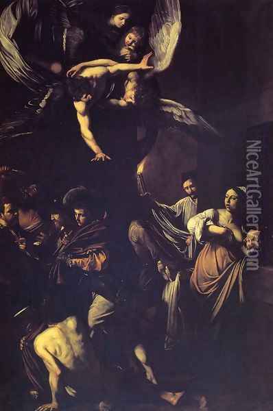 Seven Works of Mercy Oil Painting - Caravaggio