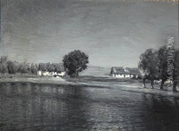 A Landscape Oil Painting - Julius Paulsen