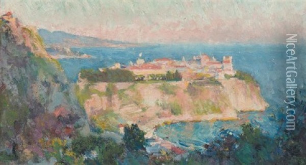 The Rock Of Monaco Oil Painting - Robert Vonnoh