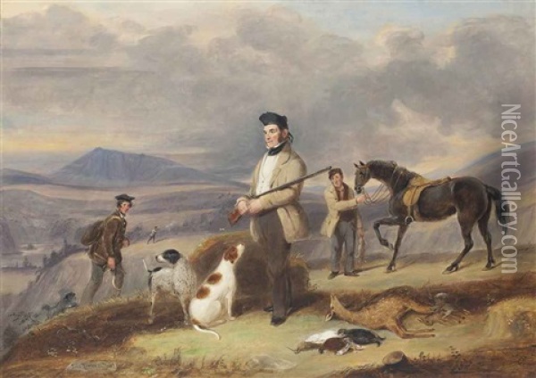 A Sporting Day In The Highlands Oil Painting - James Forbes