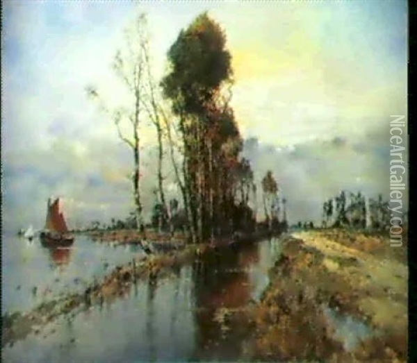 Landschaft Oil Painting - Karl Heffner