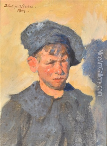Head Of A Boy Oil Painting - Stanhope Forbes