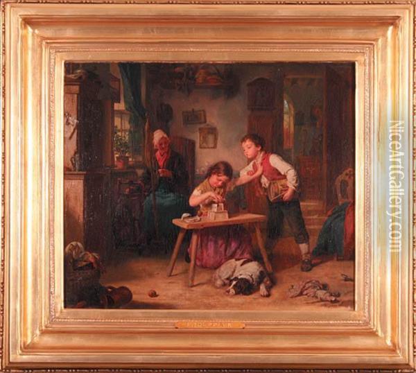 Zabawy Dzieciece Oil Painting - Leopold Loeffler