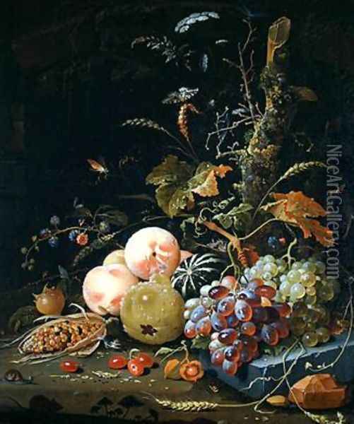 Still life of a forest floor Oil Painting - Abraham Mignon