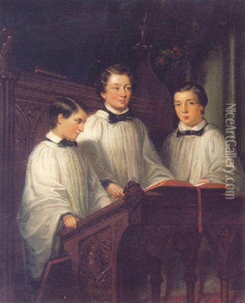 Choristers At Christmas Oil Painting - William Powell Frith