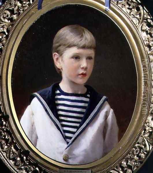 Portrait of a Boy, possibly Prince Anatoly Levin Oil Painting - Ivan Nikolaevich Kramskoy
