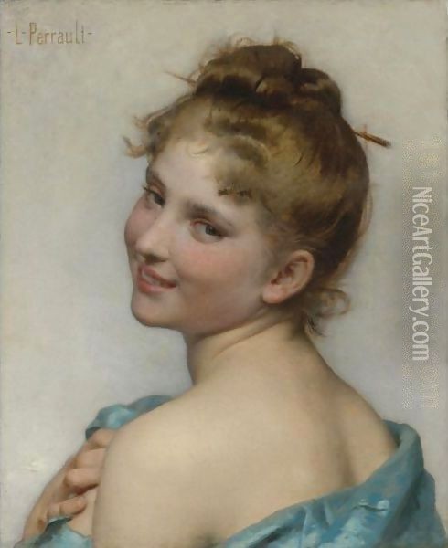 A Young Beauty Oil Painting - Leon-Jean-Basile Perrault