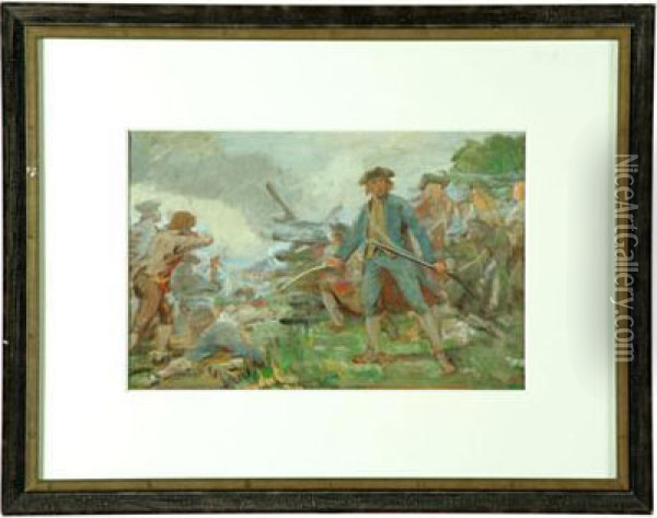 Bunker Hill Oil Painting - John Ward Dunsmore