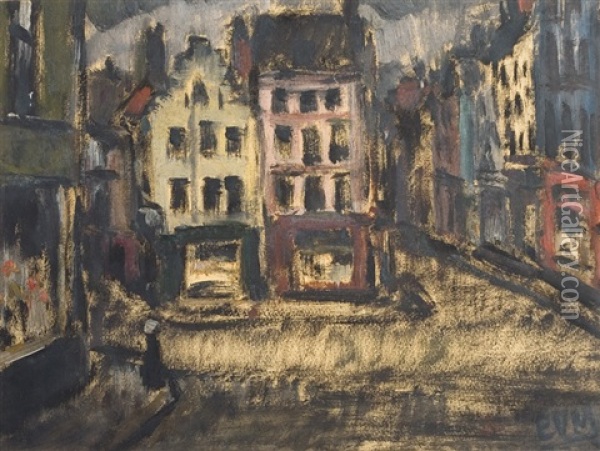 Le Quartier Rouge Oil Painting - Eugene van Mieghem