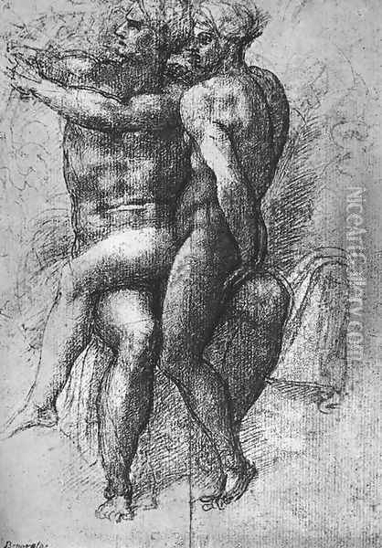 Nude Study 1510-11 Oil Painting - Michelangelo Buonarroti