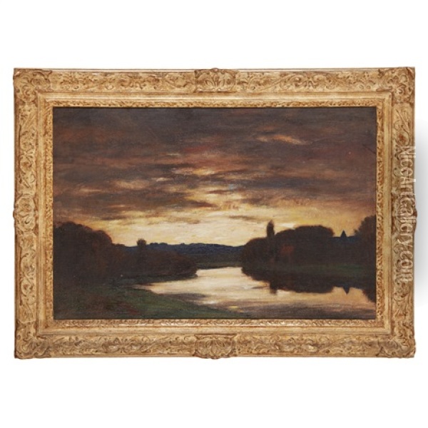 October Sunset On Loch Tay Oil Painting - David Young Cameron