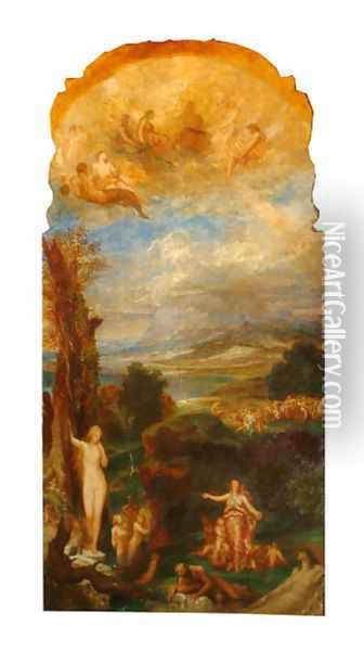 Olympus, 1849 Oil Painting - George Frederick Watts