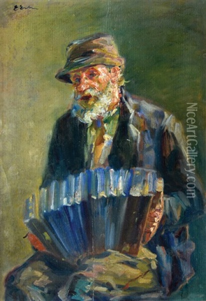 Musician Oil Painting - Erno Erb