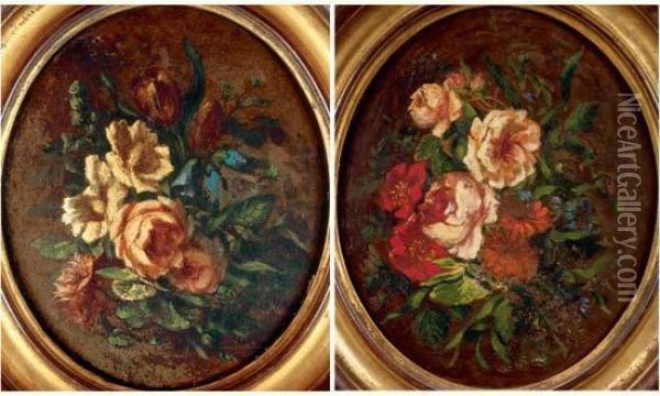 Paire De Jetes De Fleurs Oil Painting - Narcisse-Virgile D Az De La Pena