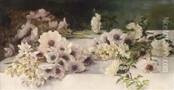 Summer Blooms On A Table Oil Painting - Victoria (Princess of Coburg) Melita
