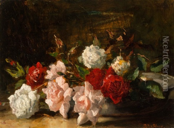 Still Life Of Flowers Oil Painting - Bernard de Hoog
