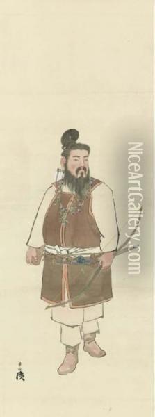 Emperor Jinmu Oil Painting - Kobayashi Kiyochika