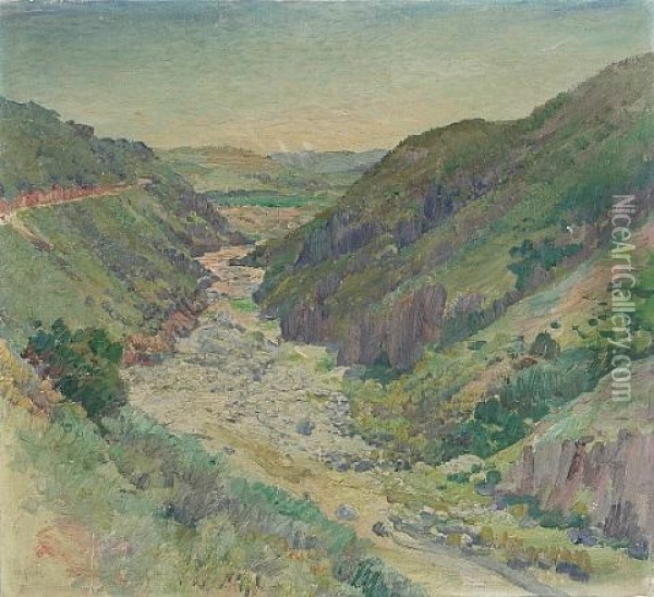 San Diego River Gorge Oil Painting - Charles Arthur Fries
