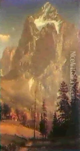 The Wetterhorn, Switzerland Oil Painting - Albert Bierstadt