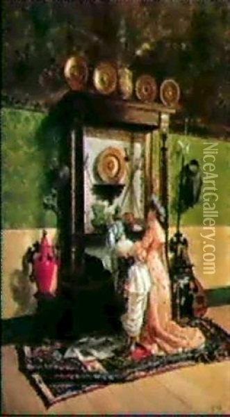 The Collector's Cabinet Oil Painting - Joaquin Agrasot y Juan