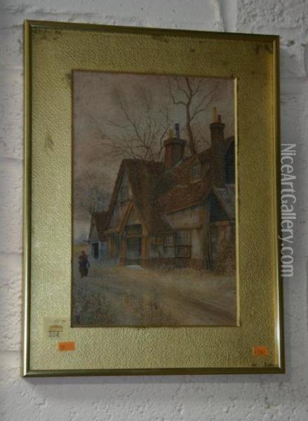 Joe Gargery's Cottage And Forge At Cooling, Kent Oil Painting - James Lawson Stewart