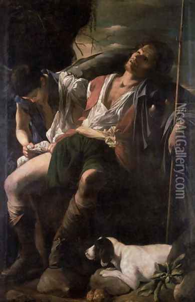 St. Roch Nursed by the Angel Oil Painting - Carlo Saraceni