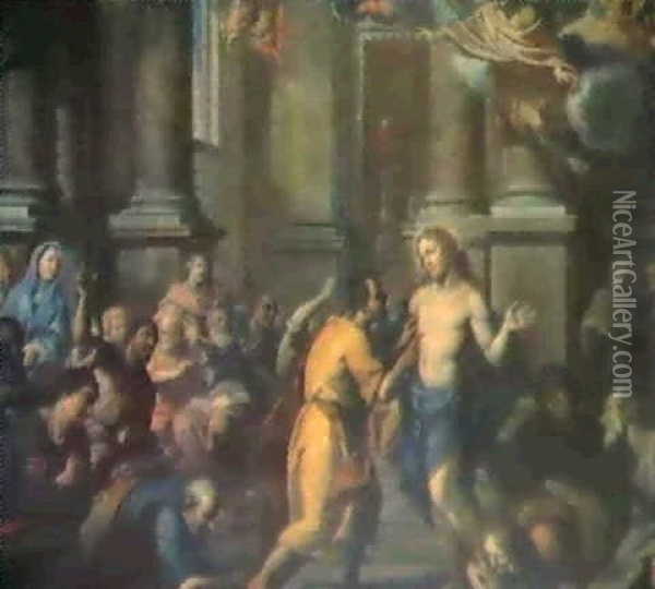 L'incredulite De Saint Thomas Oil Painting - Jacopo Palma il Giovane