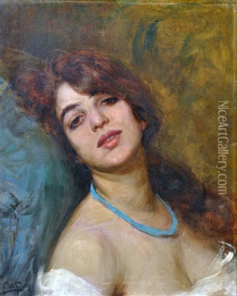 Figura Femminile Oil Painting - Giuseppe De Sanctis