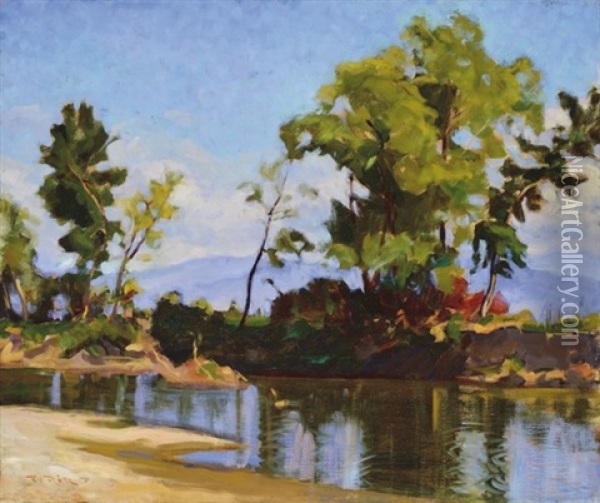 Lakeside Oil Painting - Peter Ratz