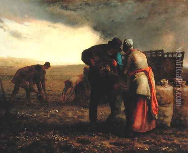 The Potato Harvest, 1855 Oil Painting - Jean-Francois Millet
