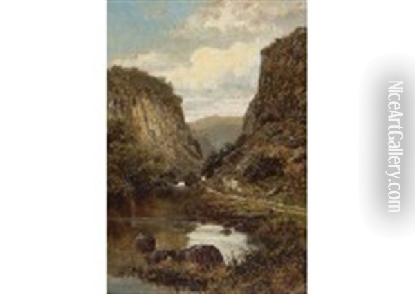 A Summer Day In Dovedale Oil Painting - William Henry Mander