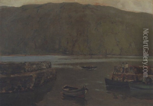 The Harbour, Leenane Oil Painting - James Humbert Craig