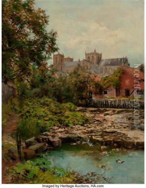 Ripon Cathedral Oil Painting - John Wallace