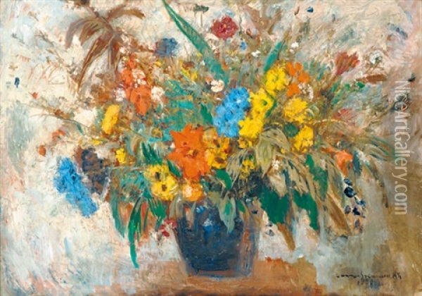 Flower Still-life Oil Painting - Bela Ivanyi Gruenwald