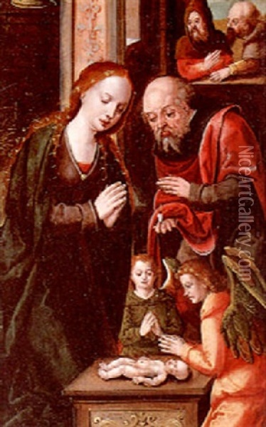 The Nativity Oil Painting - Pieter Coecke van Aelst the Elder