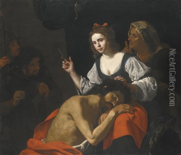 Samson And Delilah Oil Painting - Hendrick Van Somer