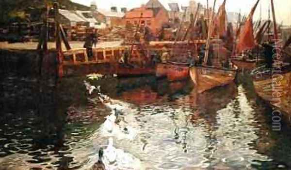 Tarbert Harbour 1878 Oil Painting - David Murray
