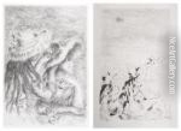 Sur La Plage
 And 
La Chapeau Epingle Oil Painting - Pierre Auguste Renoir