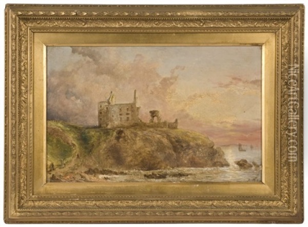 Newark Castle Fife Coast Oil Painting - Alexander Leggatt