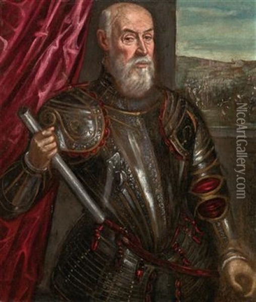 Portrait Of A Venetian General Oil Painting -  Tintoretto
