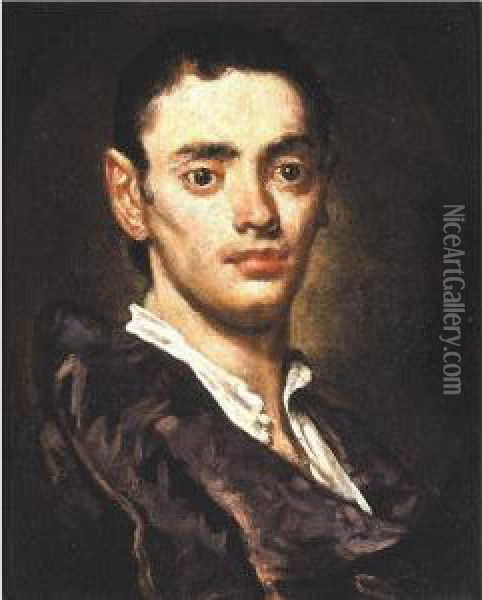 Portrait Of A Young Man Oil Painting - Vittore Ghislandi