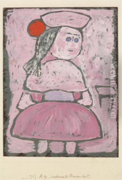 Kostumiertes Bauernkind (costumed Peasant Girl) Oil Painting - Paul Klee