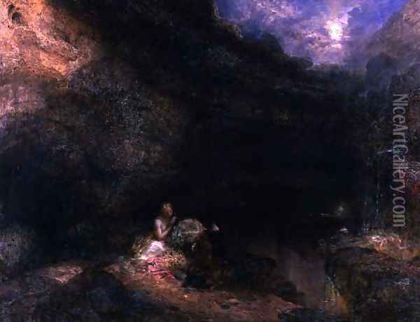 Scene from the Tempest Oil Painting - Alfred Woolmer