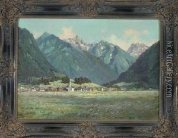 Blick Auf Oberstdorf Oil Painting - Anna Klein