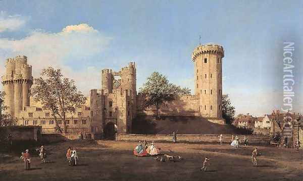 Warwick Castle The East Front Oil Painting - (Giovanni Antonio Canal) Canaletto