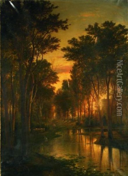 The Golden Hour Oil Painting - Guido Carmignani