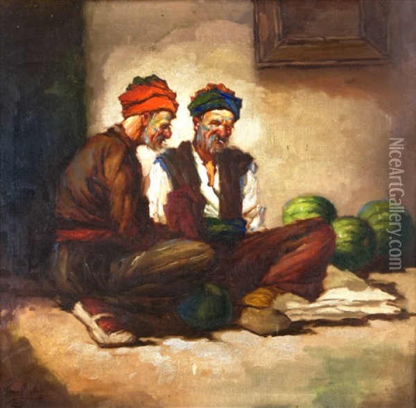 Z Friedbergu (1829 - 1908) Oil Painting - Emanuel Salomon Freiherr von Friedberg-Mirohorsky