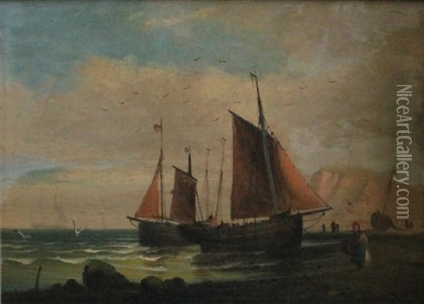 Ship Scene Oil Painting - James Collinson
